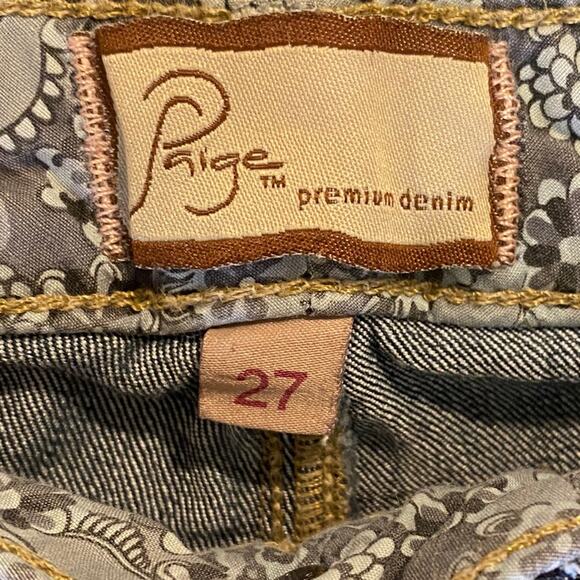 Paige Canyon Shorts Women's Bermuda Mid-Rise Medium Washed Denim Blue Size 27 - Picture 9 of 13